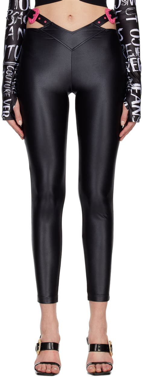 versace shiny leggings|Versace Jeans Couture Shiny Legging in Fig .